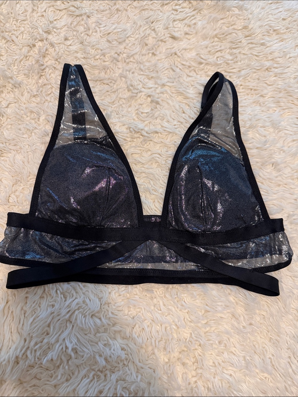Victoria's Secret Iridescent Sheer Black Bralette
